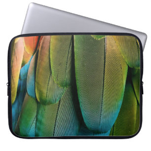 Capa Para Notebook Penas verdes e azuis