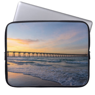 Capa Para Notebook Pensacola Pier Shoreline Sunrise Bolsa de laptop