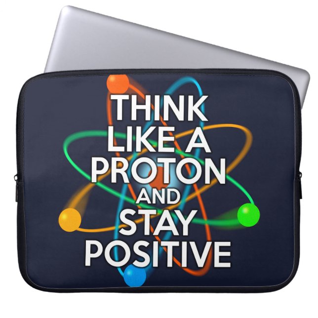 CAPA PARA NOTEBOOK PENSE COMO UM PRÓTON E PERMANEÇA POSITIVO (Frente)