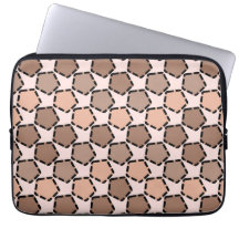 Pentágonos castanhos simétricos com bordas traceja