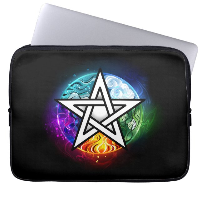 Capa Para Notebook pentagrama wiccano (Frente)