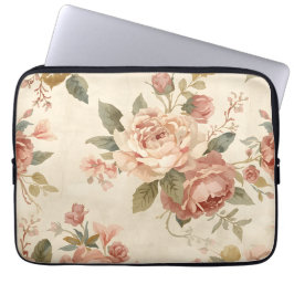 Capa Para Notebook Peônia Romântica & Jardim Antigo de Rosa