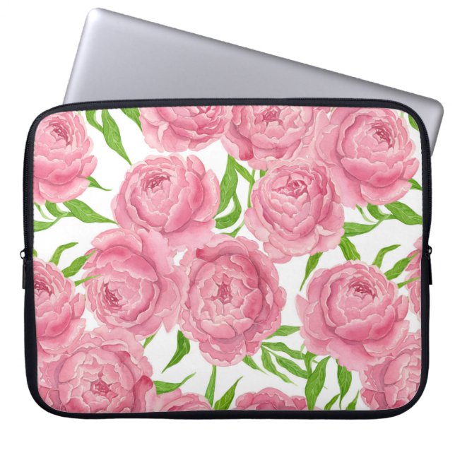 Capa Para Notebook Pêonias cor-de-rosa (Frente)