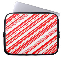 Capa Para Notebook Peppermint Candy Cane Stripes Xmas Electronics Bag