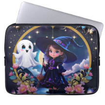 Pequena bruxa com olhos grandes e brilhantes.