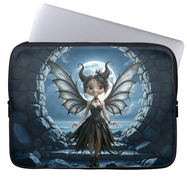 Capa Para Notebook Pequena Sombra Nasceu na Lua, a Fada Gótica Fofa (Frente)