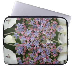 Capa Para Notebook Pequenas flores de Hydrangea Patterno Folha do Lap
