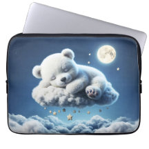 Pequenas nuvens estrelas ursinho fantasia lua arte