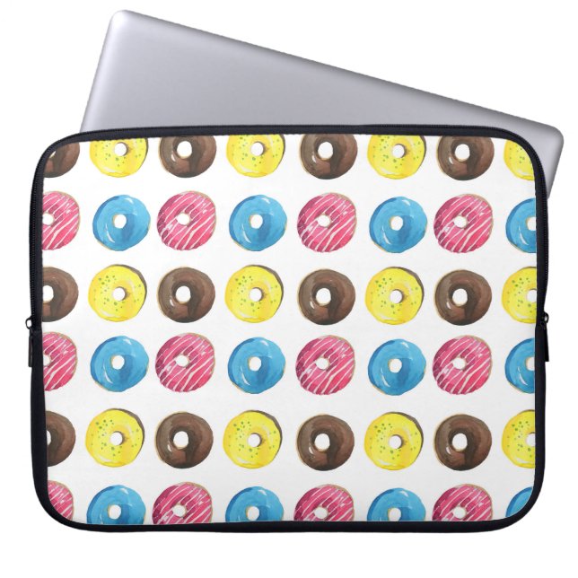 Capa Para Notebook Pequenas rosquinhas de aquarela, padrão uniforme. (Frente)