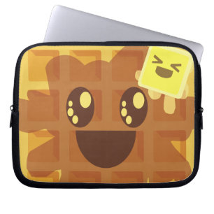 Capa Para Notebook Pequeno almoço do Waffle da manteiga de Kawaii