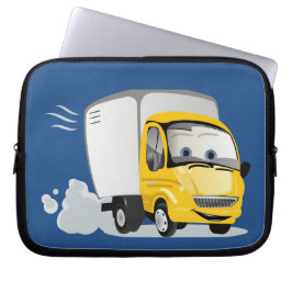 Capa Para Notebook Pequeno Caminhão de Cartoon Amarelo para Crianças!