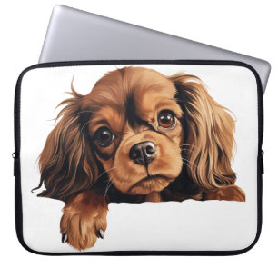 CAPA PARA NOTEBOOK PEQUENO CÃO DE BRINQUEDOS ESPANHOL VERMELHO