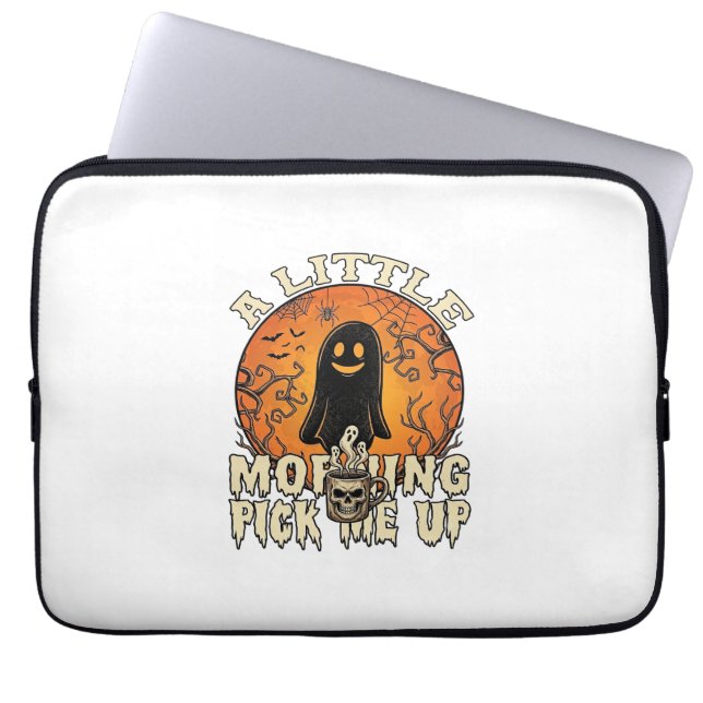 Capa Para Notebook Pequeno Fantasma de Halloween Skull Mu da Manhã (Frente)
