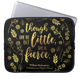 Capa Para Notebook Pequeno, mas feroz William Shakespeare Dourado Flo