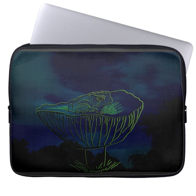 Capa Para Notebook Pequeno Sapo num Cogumelo (Frente)