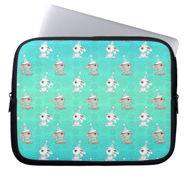 Capa Para Notebook Pequenos coelhos de neve em chapéus e escarpas pad (Frente)