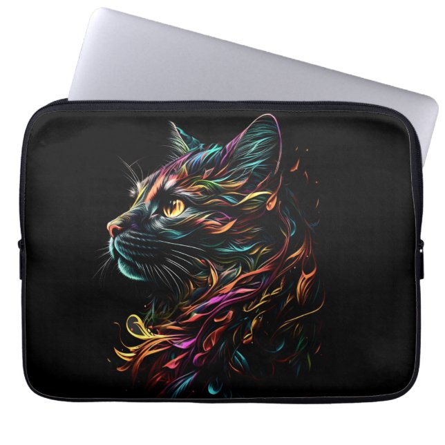 Capa Para Notebook Perfil de Felino Majestoso  (Frente)