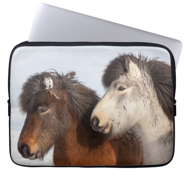 Capa Para Notebook Perfil do Cavalo Islandês, Islândia (Frente)