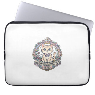 Capa Para Notebook Perfume Beleza Gato Gato Fofo Design de Camiseta -