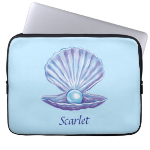 Capa Para Notebook Pérola personalizável do oceano (azul)