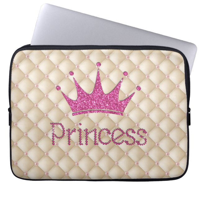 Capa Para Notebook Pérolas Charmosas e Elegantes, Tiara, Princesa, Br (Frente)