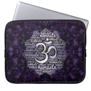 Capa Para Notebook Perolize a arte da palavra de Namaste em Lotus com