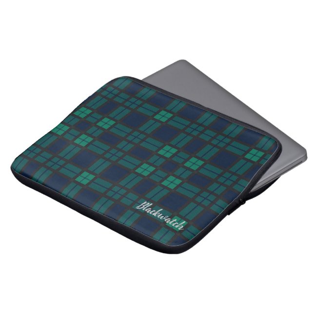 Capa Para Notebook Personalização da Xadrez do Clã de Tartan Preto Pe (Frente Topo)