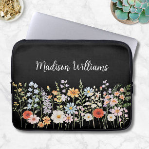 Capa Para Notebook Personalizado Aquarela Flor Silvestre Floral Elega