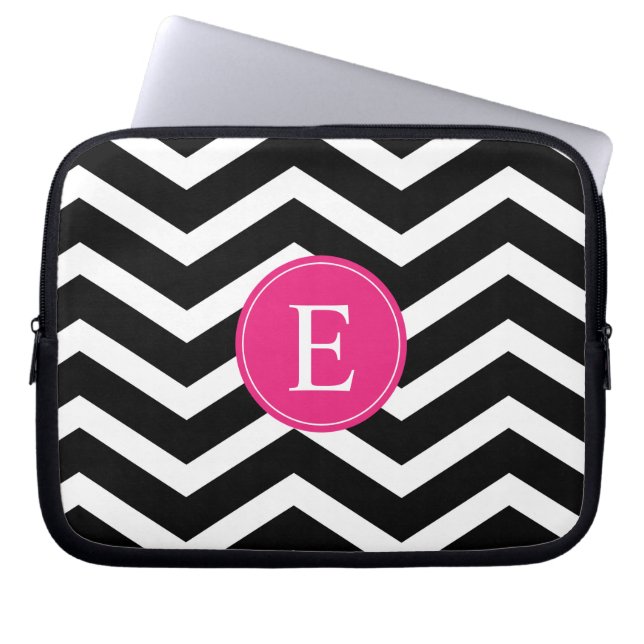 Capa Para Notebook Personalizado de Divisa Cor-de-Rosa Preta (Frente)