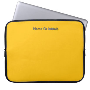 Capa Para Notebook Personalizar Com Iniciais do Nome Amarelo     