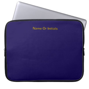 Capa Para Notebook Personalizar Com Iniciais do Nome Azul Escuro + La