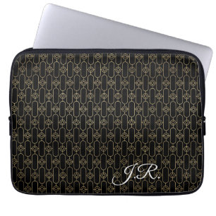 Capa Para Notebook Personalizar Deco De Arte Dourada E Preta