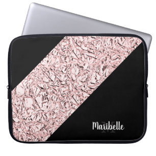 Capa Para Notebook Personalizar Folha de Faux Dourado do Rosa Blushin