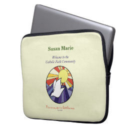 Capa Para Notebook Personalizar Nome, Círculo da Pomba RCIA em Amarel