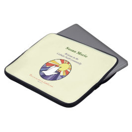 Capa Para Notebook Personalizar Nome, Círculo da Pomba RCIA no Amarel