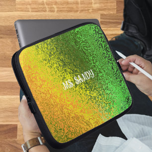 Capa Para Notebook Personalizar os tons brilhantes de verde e amarelo