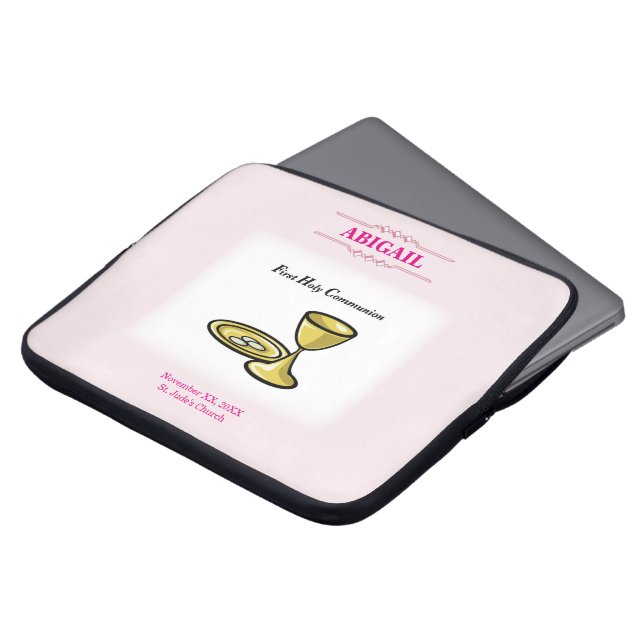 Capa Para Notebook Personalizável, Comunhão da Menina Corpo e Sangue (Frente Topo)