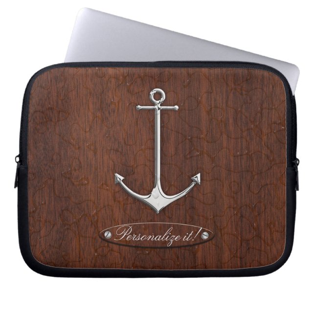 Capa Para Notebook Personalize! Anchor Náutico Molhado de Mahogany (Frente)