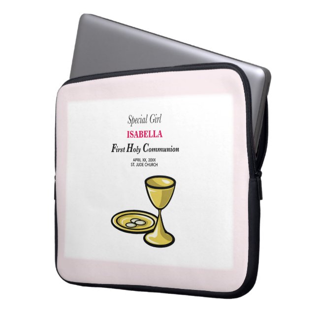 Capa Para Notebook Personalize, Menina Especial, Primeira Comunhão (Frente Esquerda)