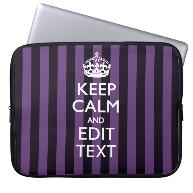 Capa Para Notebook Personalize-o Mantenha Calmo O Texto Roxo (Frente)