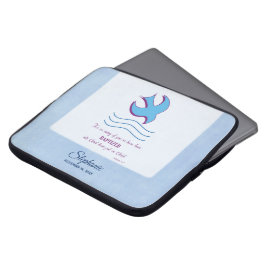 Capa Para Notebook Personalize, pomba do batismo adulto em azul