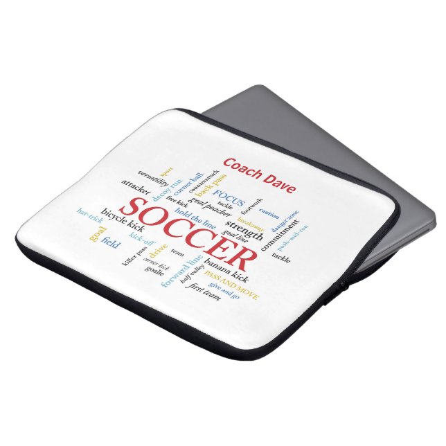 Capa Para Notebook Personalize, Treinador de Futebol Obrigado em Pala (Frente Topo)