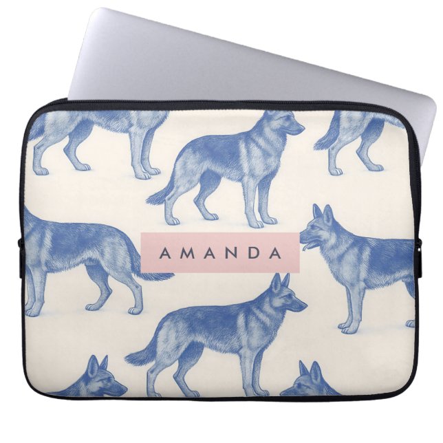 Capa Para Notebook Personalized Aesthetic German Shepherd Pattern (Frente)