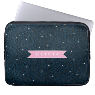 Capa Para Notebook Personalized chic dark denim rhinestone pattern
