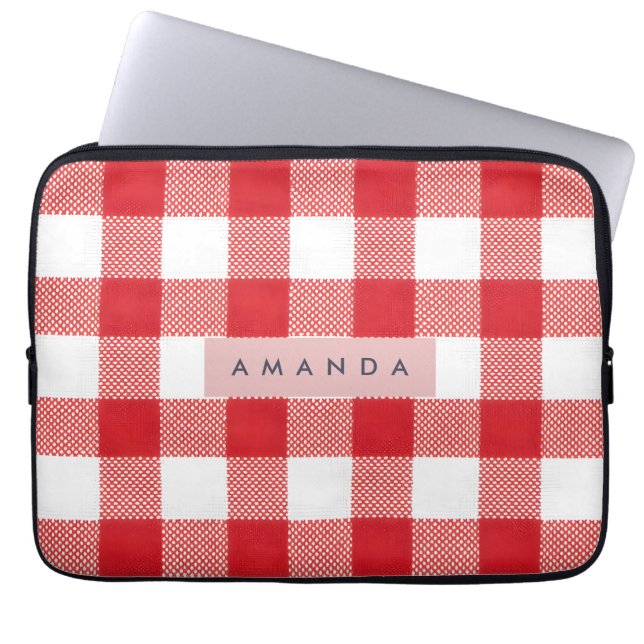 Capa Para Notebook Personalized Classic Red Gingham Plaid (Frente)