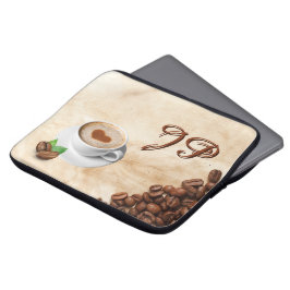 Capa Para Notebook Personalized Coffee Laptop Sleeve Initials