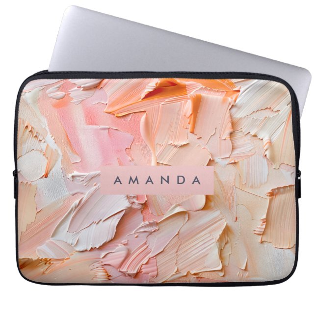 Capa Para Notebook Personalized Creamy Brushstroke Peach and Blush (Frente)