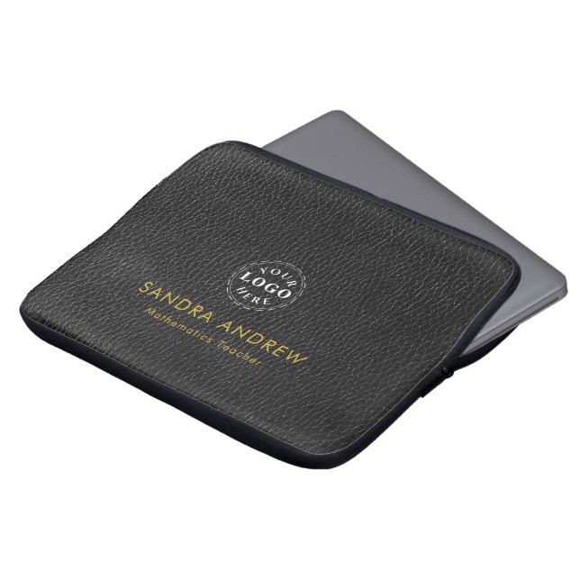 Capa Para Notebook Personalized Detail Black Texture Laptop Sleeve (Frente Topo)