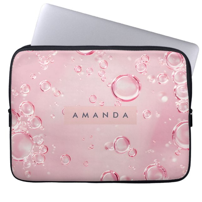 Capa Para Notebook Personalized Elegant Pink Bubble Aesthetic (Frente)