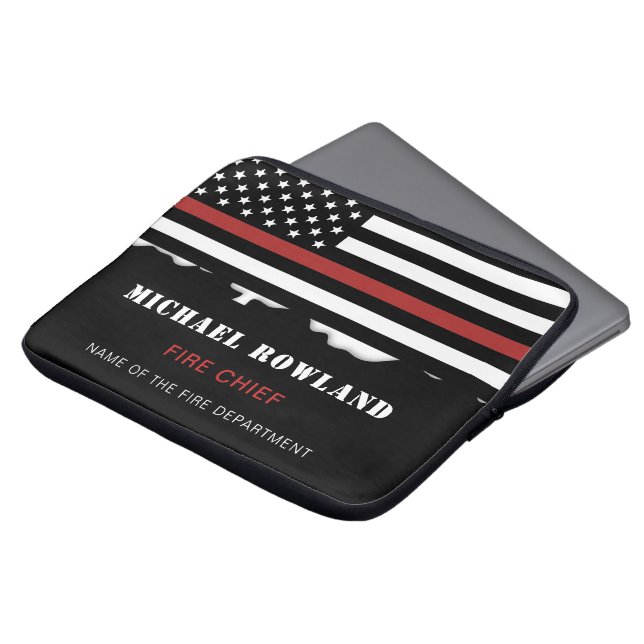 Capa Para Notebook Personalized Firefighter Thin Red Line Fire Rescue (Frente Topo)